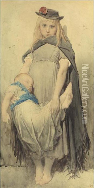 Jeune Mendiante Oil Painting - Gustave Dore