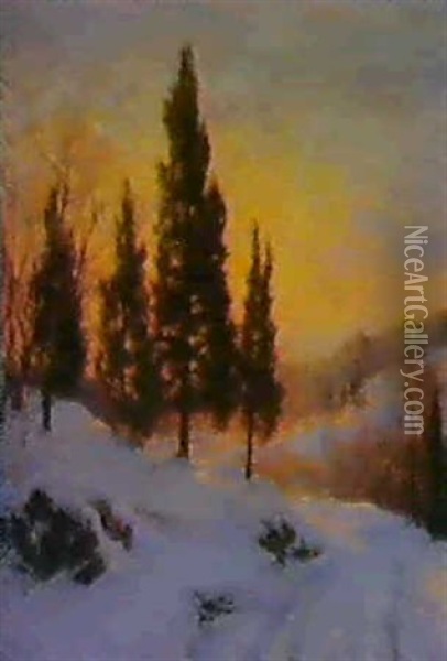 Winter Sundown Oil Painting - Walter Launt Palmer
