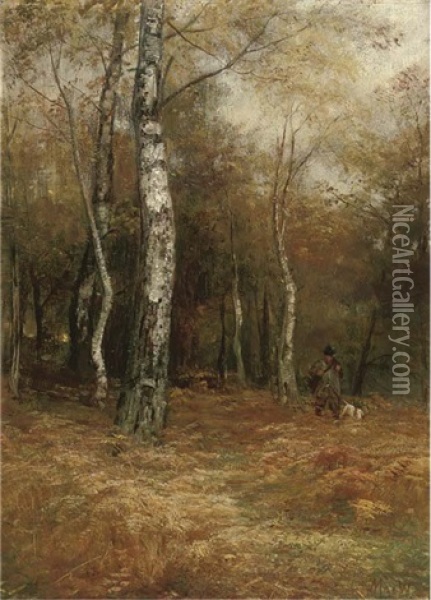 Autumn Woodlands Oil Painting - John MacWhirter