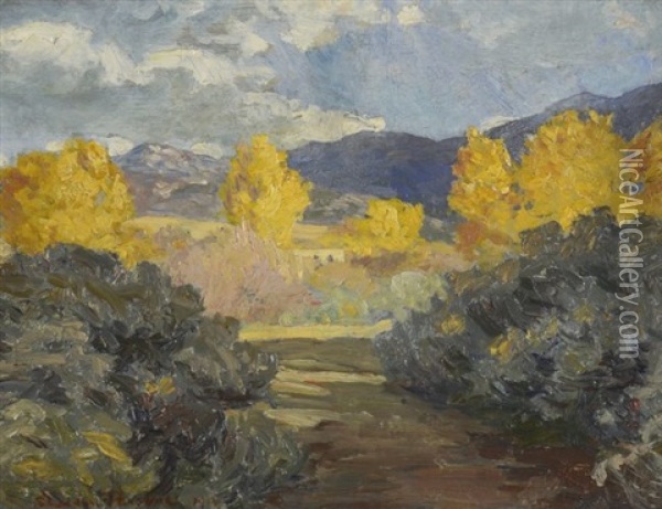 Untitled ,new Mexico Landscape Oil Painting - Sheldon Parsons