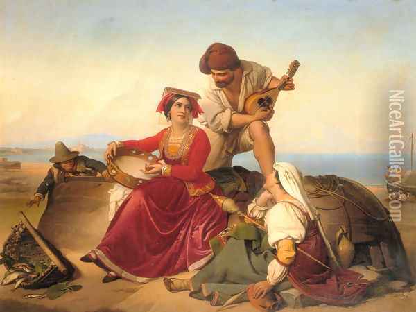The Musicians Oil Painting - Jan Baptist Lodewyck Maes