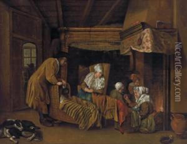 Familie In Der Stube Oil Painting - Jan Josef, the Elder Horemans
