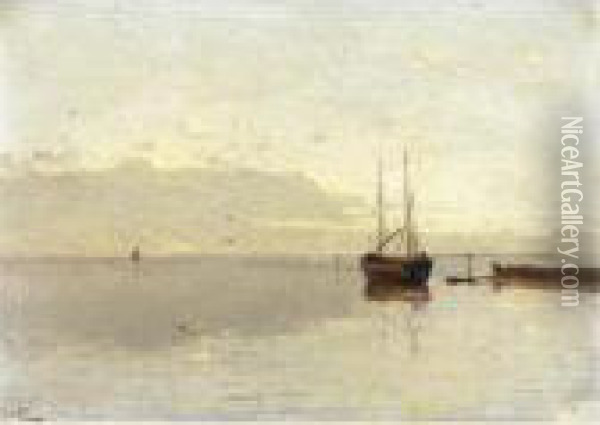 Alba In Laguna Oil Painting - Guglielmo Ciardi