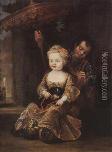 Fillette Et Son Page Oil Painting - Maria Giovanni Battista (La Clementina) Clementi