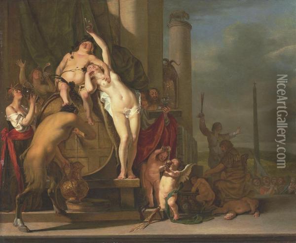 'wine Is Venus's Milk' Oil Painting - Nikolaus Knupfer