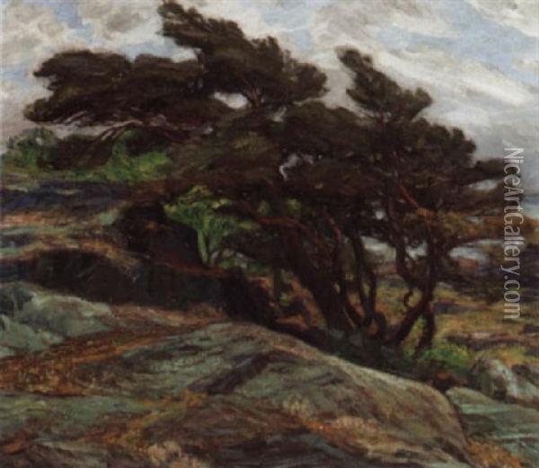 Furutre I Blest Oil Painting - Thorolf Holmboe