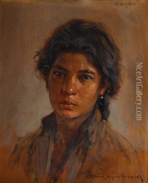 Portret Dziewczyny Oil Painting - Zygmunt Ajdukiewicz