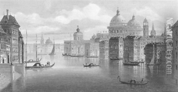 Canale Grande In Venedig Oil Painting - Johann Wilhelm Jankowski