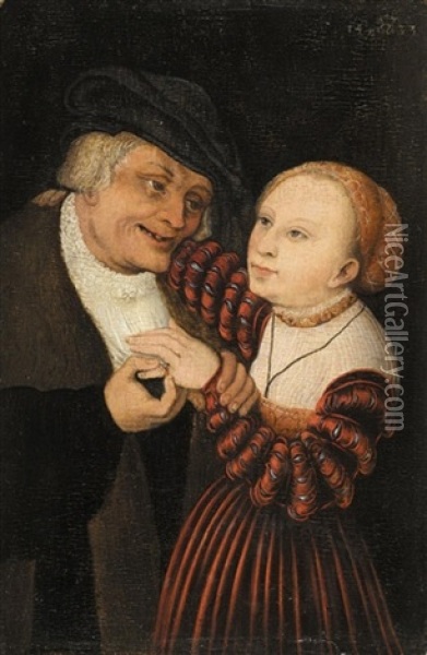 The Ill-matched Lovers Oil Painting - Lucas Cranach the Elder