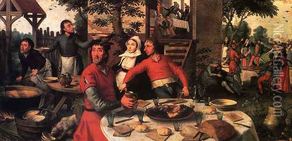 Peasant's Feast Oil Painting - Pieter Aertsen