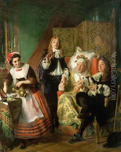 Le Malade Imaginaire, 1861 Oil Painting - Abraham Solomon