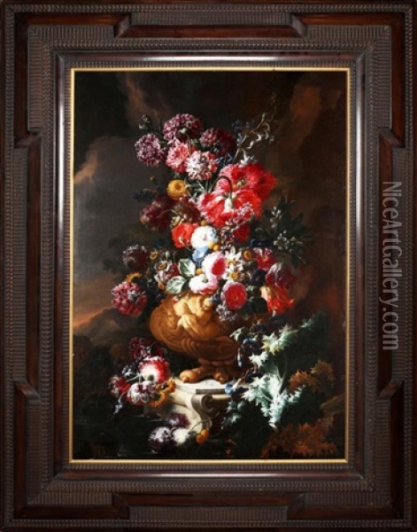 Still Life Of Flowers Oil Painting - Nicola Casissa