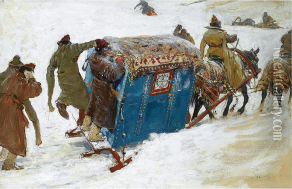 The Boyar's Serfs Oil Painting - Sergei Vasilevitch Ivanov