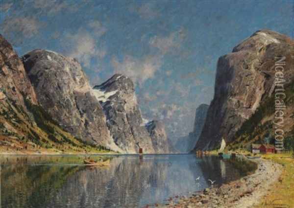 Le Lac De Geneve Oil Painting - Adelsteen Normann