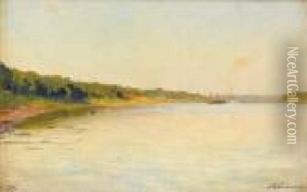 The Volga River Bank Oil Painting - Isaak Ilyich Levitan