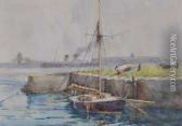Harbour Scene Oil Painting - Joseph Halford Ross