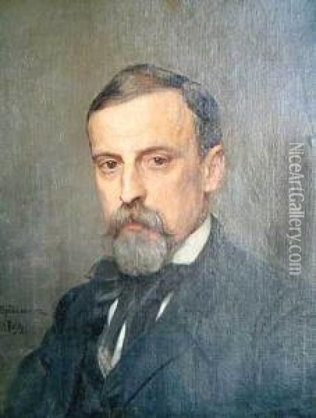 Portret Henryka Sienkiewicza Oil Painting - Kazimierz Mordasewicz