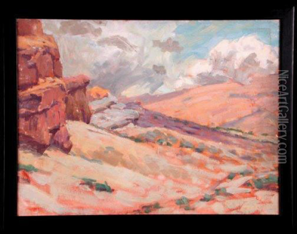 Stormy Desert Landscape Oil Painting - Granville Redmond