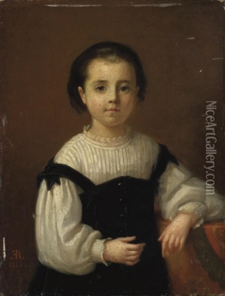 Portrait De Marie Blanche Enfant Oil Painting - Emma Adele (Blanche) Roslin