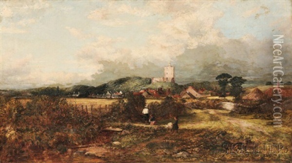 The Border Neck Of Norham Castle Oil Painting - Thomas Clark