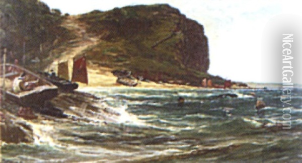Coastal Landscape Oil Painting - Edwin John Ellis