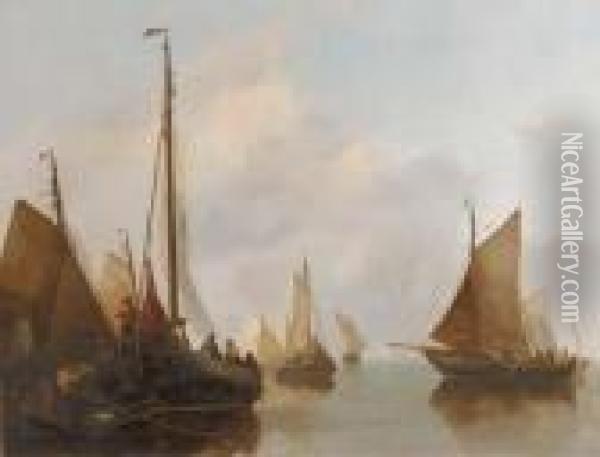 A Busy Shipping Lane Oil Painting - Antonie Waldorp