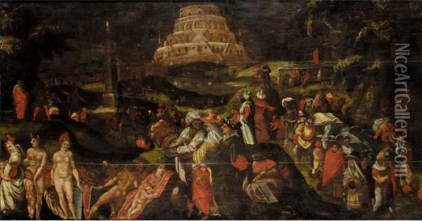 The Tower Of Babel Oil Painting - Cornelis van Leemputten