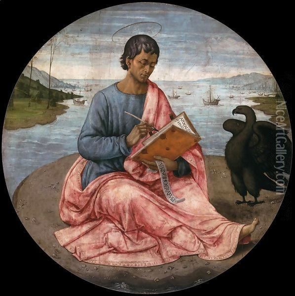 St John the Evangelist on the Island of Patmos Oil Painting - Domenico Ghirlandaio
