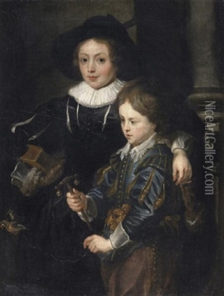 Die Sohne Rubens Nikolaas Und Albert Oil Painting - Franz Gerhard von Kuegelgen