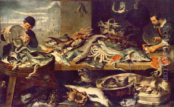Fish Shop Oil Painting - Frans Snyders
