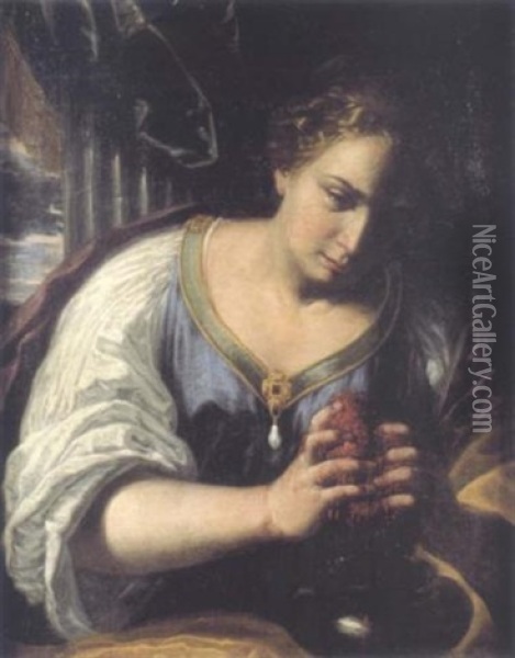 Sainte Praxede Oil Painting - Antonio Gherardi