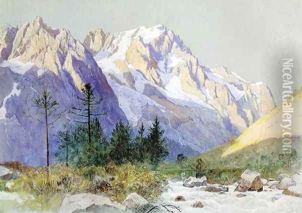 Wetterhorn from Grindelwald, Switzerland Oil Painting - William Stanley Haseltine
