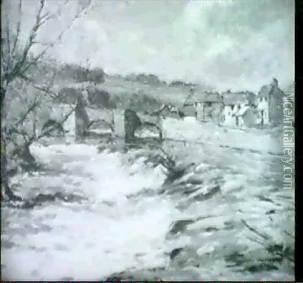 The Stone Bridge, Ludlow Oil Painting - Frederick William Jackson