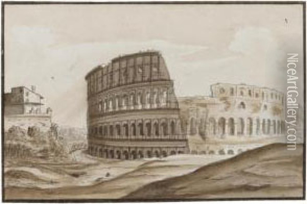 Eight Views Of Rome Oil Painting - Carlo Labruzzi