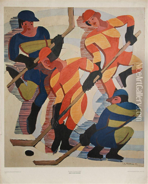 Hockey Players Oil Painting - Ernst Ludwig Kirchner