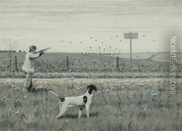 No Hunting On This Farm Oil Painting - Dwight W. Huntington