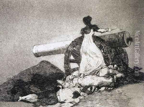 What courage! Oil Painting - Francisco De Goya y Lucientes
