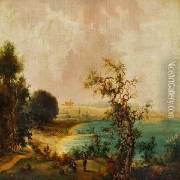 A Pair Of Danish Landscapes Oil Painting - Christian Strodtmann