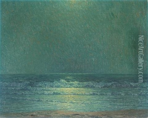 Last Light At Low Tide Oil Painting - Granville S. Redmond