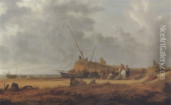 Strandlandschaft Mit Dunen Oil Painting - Salomon van Ruysdael