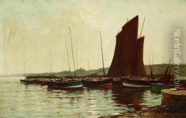 Harbour Scene Oil Painting - James Campbell Noble
