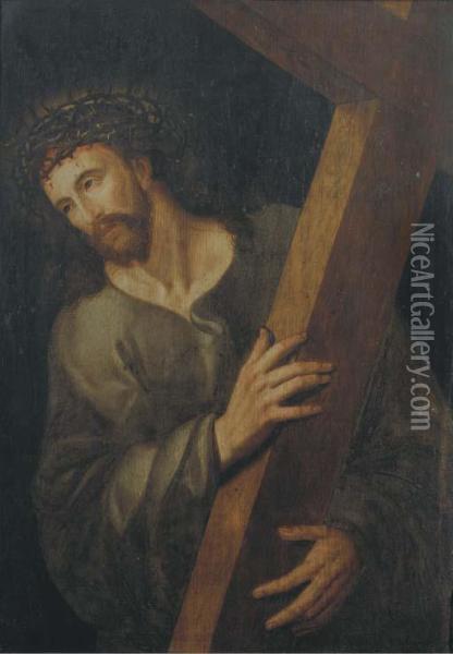 Christ Carrying The Cross Oil Painting - Michiel Ii Coxie