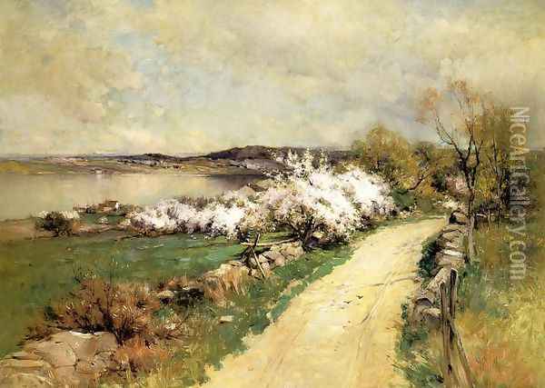 New England Landscape in Spring Oil Painting - George Henry Smillie