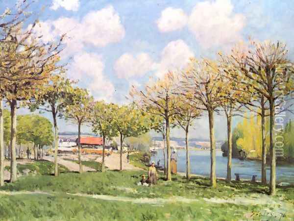 La Seine à Bougival Oil Painting - Alfred Sisley