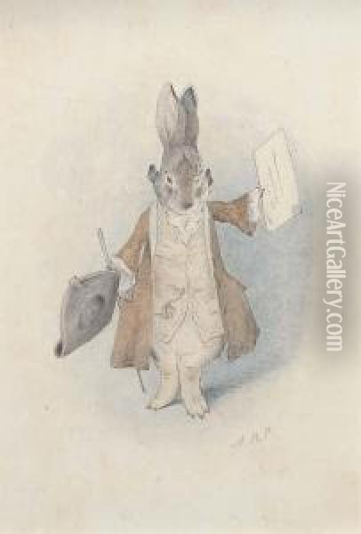 Benjamin Bunny Oil Painting - Helen Beatrix Potter