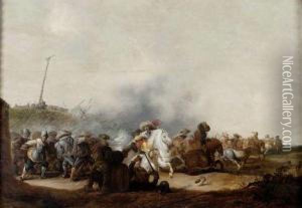 Choc De Cavalerie Oil Painting - Jan the Younger Martszen