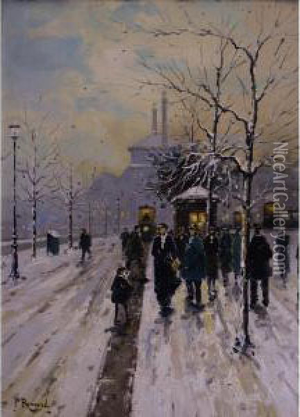 Winter In Paris Oil Painting - Paul Renard