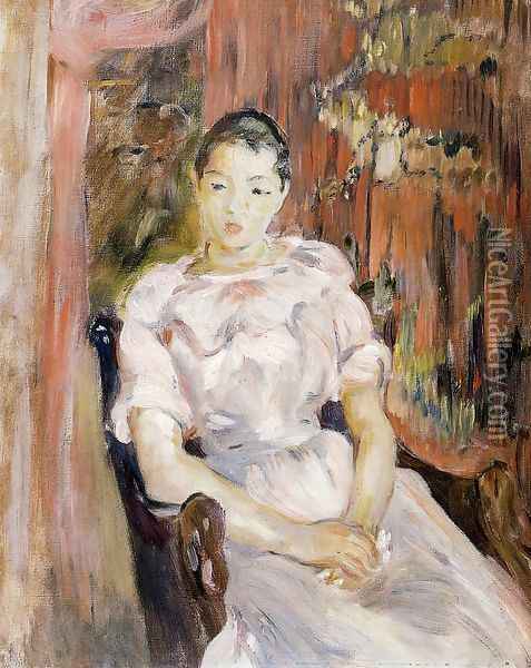 Young Girl Resting Oil Painting - Berthe Morisot