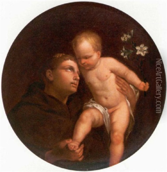 Der Heilige Antonius Von Padua Mit Dem Christusknaben Oil Painting - Theodor Boeyermans