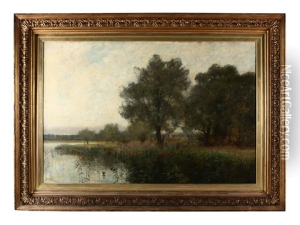 Morgen Am See Oil Painting - Sir Alfred East